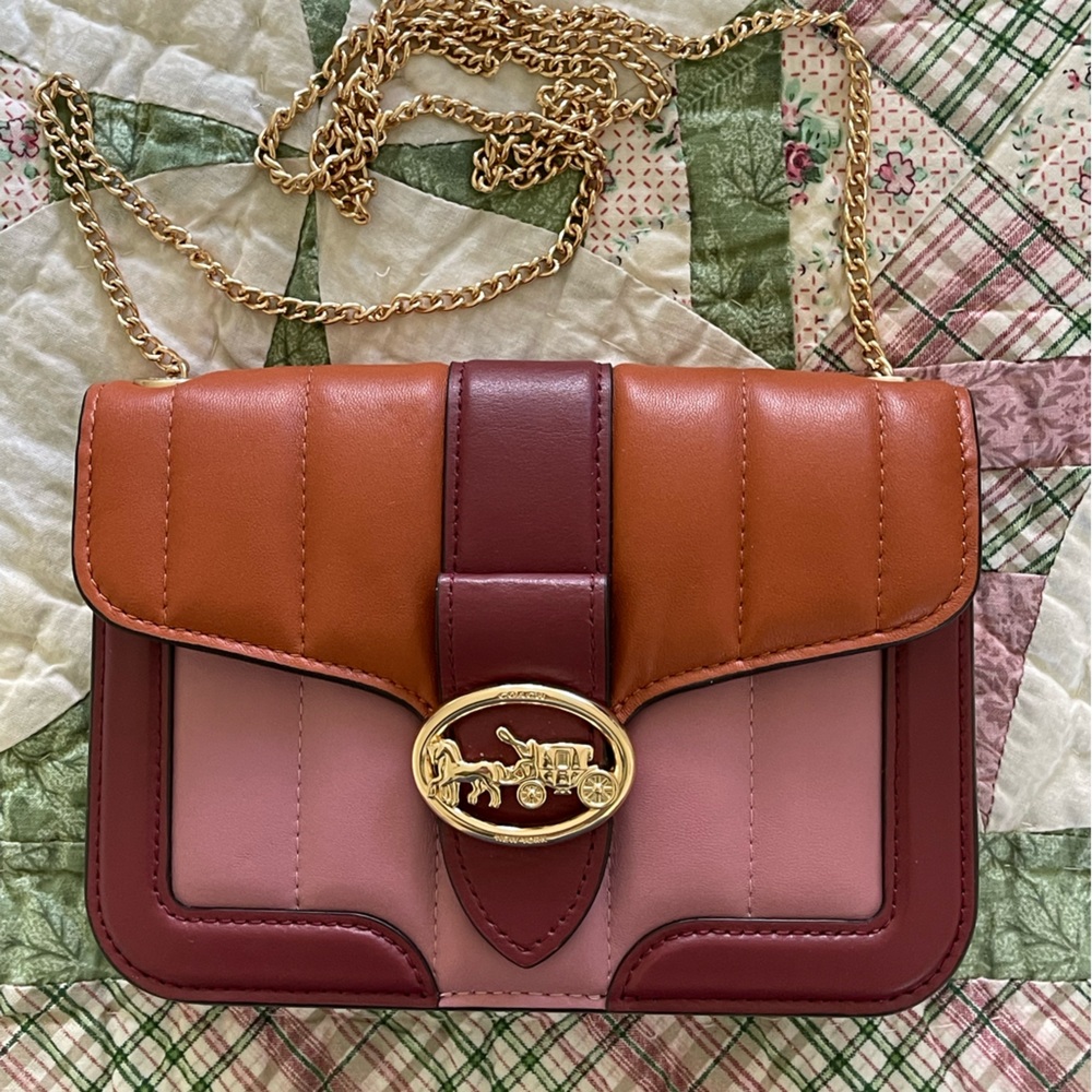Coach Georgie Crossbody With Colorblock Puffy Quilting NWOT